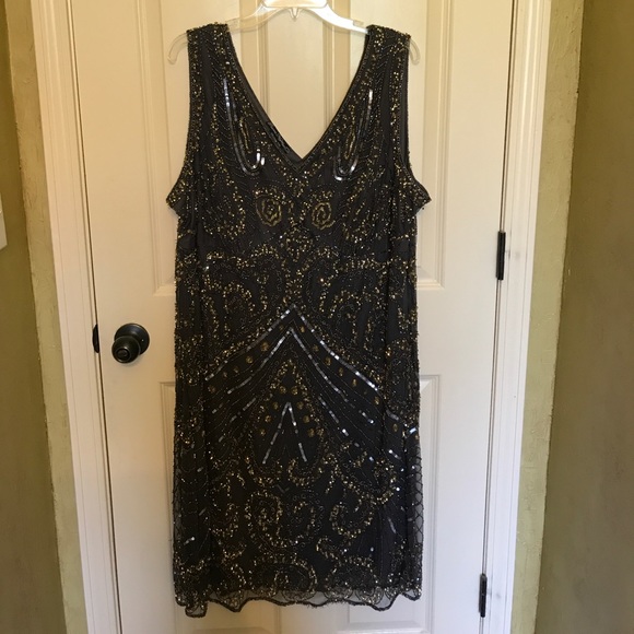 COPY - Pisarro Nights Beaded Cocktail Dress 22W - Picture 1 of 3